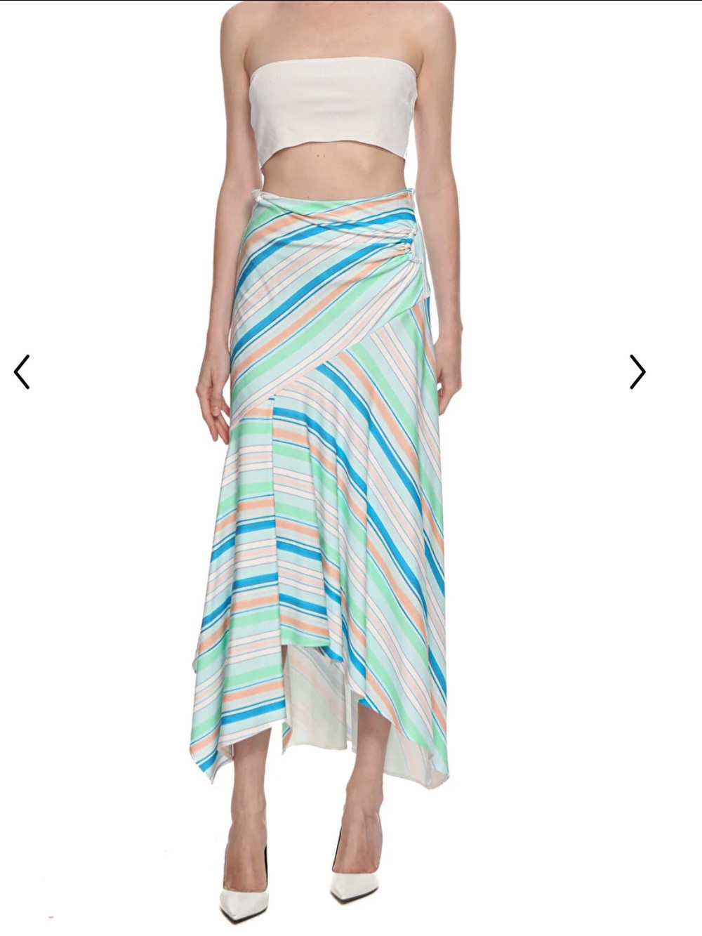 Peter Pilotto Jersey Wrap Effect Skirt Pastel Green Blue Asymmetric Size 6